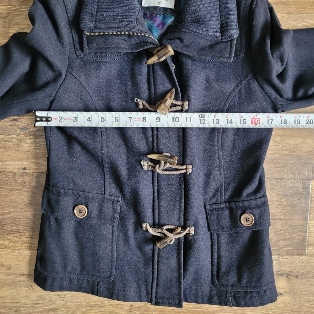 Vintage dELiA*s Women's Navy Blue Toggle Pea Coat M Wool Blend Jacket Y2K Preppy - Picture 10 of 13